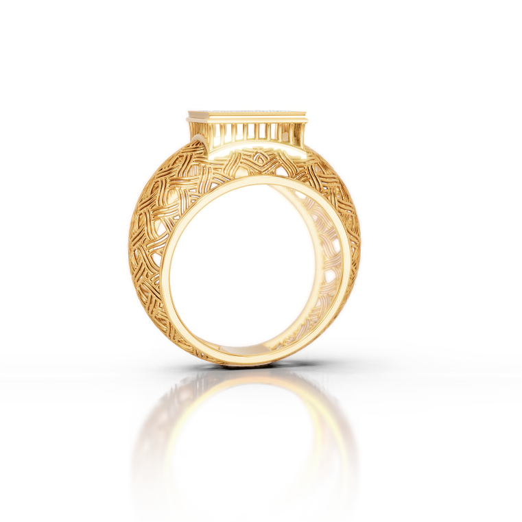 Emerald Halo Wedding Ring 14