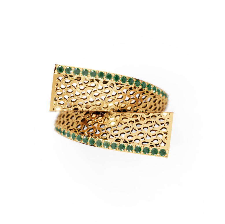 Emerald Halo Wedding Ring 15