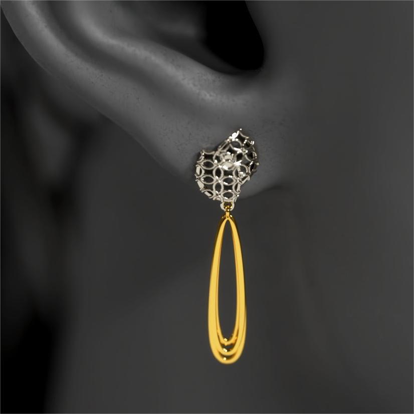 Gold Bujukan Bead and Diamond Stackable Earring