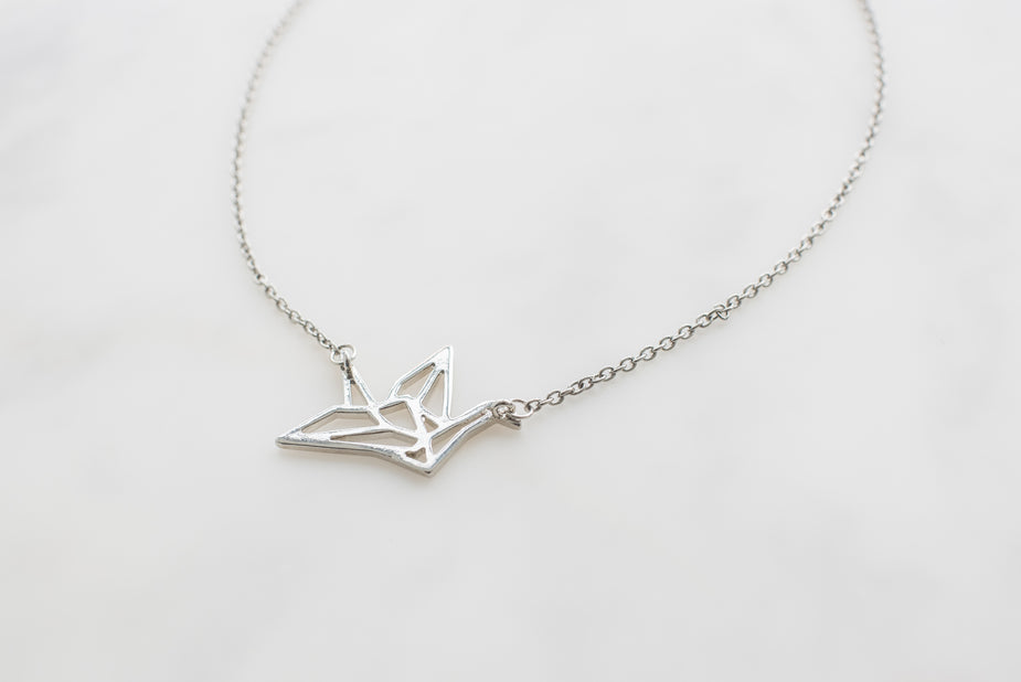 Origami Crane Necklace - ZEFIRE JEWELLERY