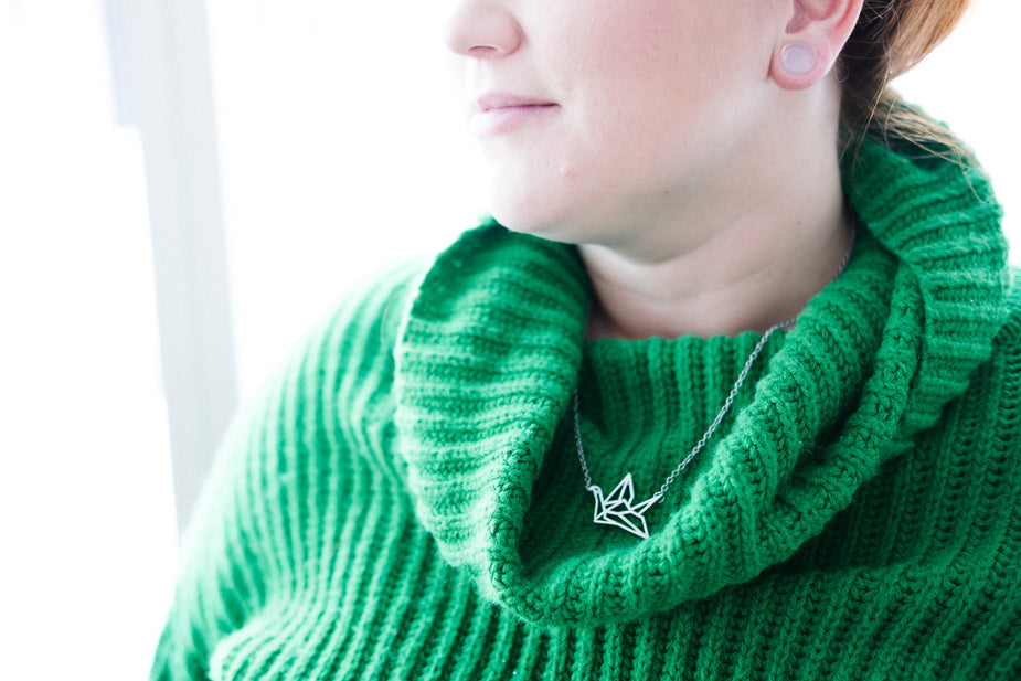 Origami Crane Necklace - ZEFIRE JEWELLERY